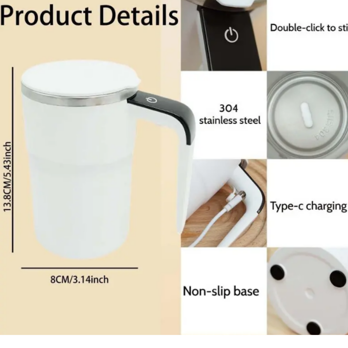 Taza auto-mezcladora inteligente/recargable